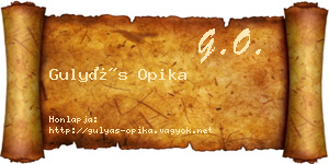 Gulyás Opika névjegykártya